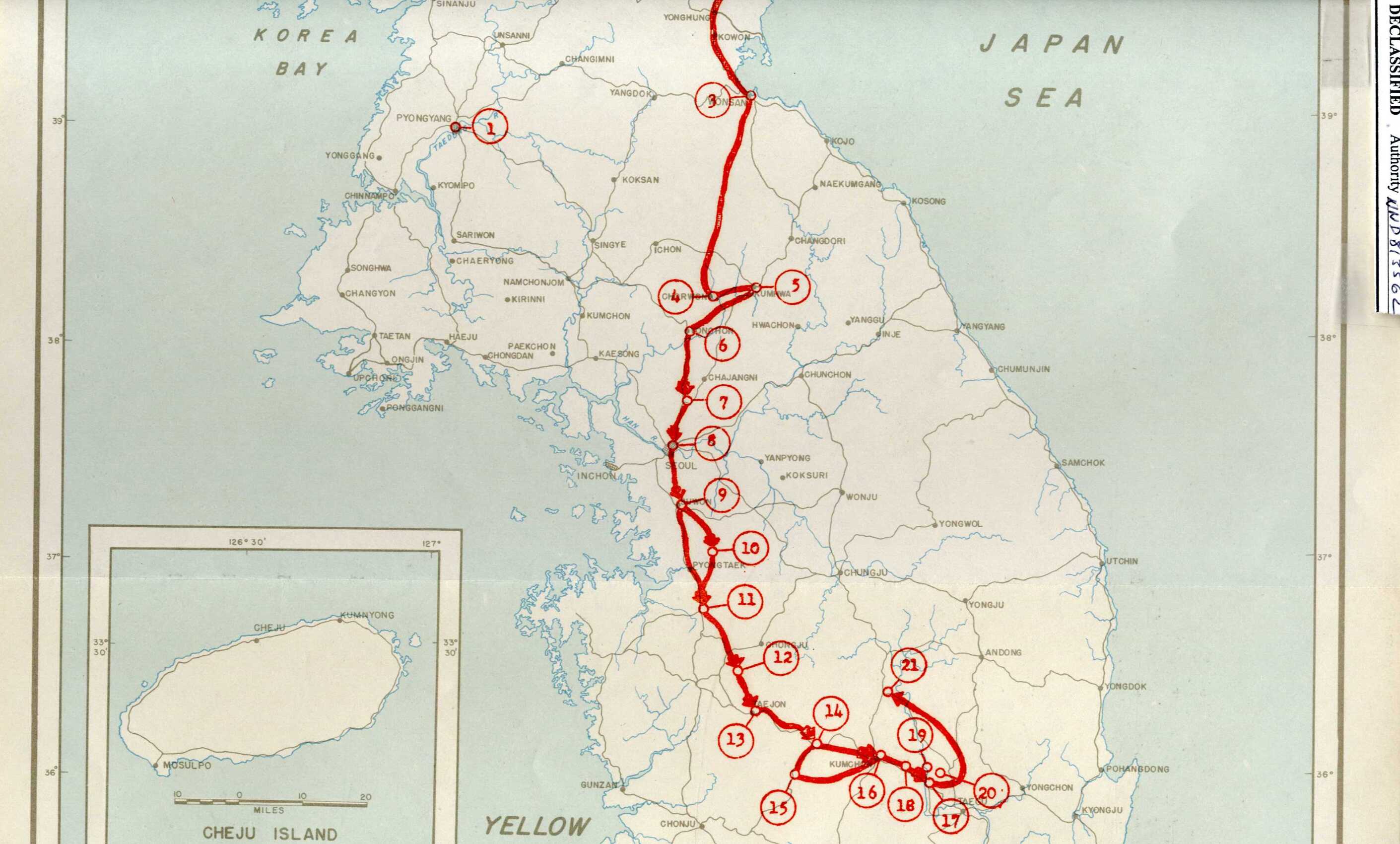 북한군 점령 예상 동선 지도