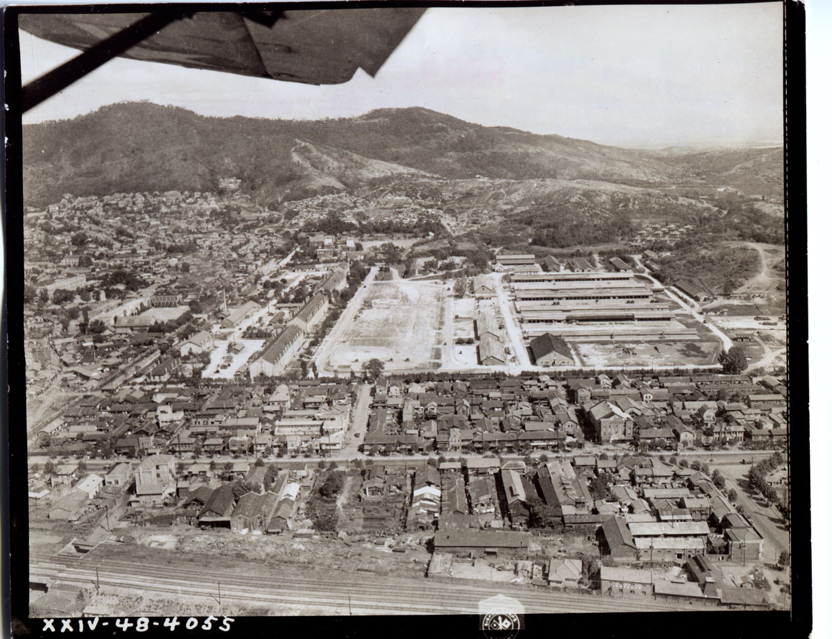 1948년 미7사단 포병대 일대(오늘날 용산미군기지 캠프코이너) 항공사진