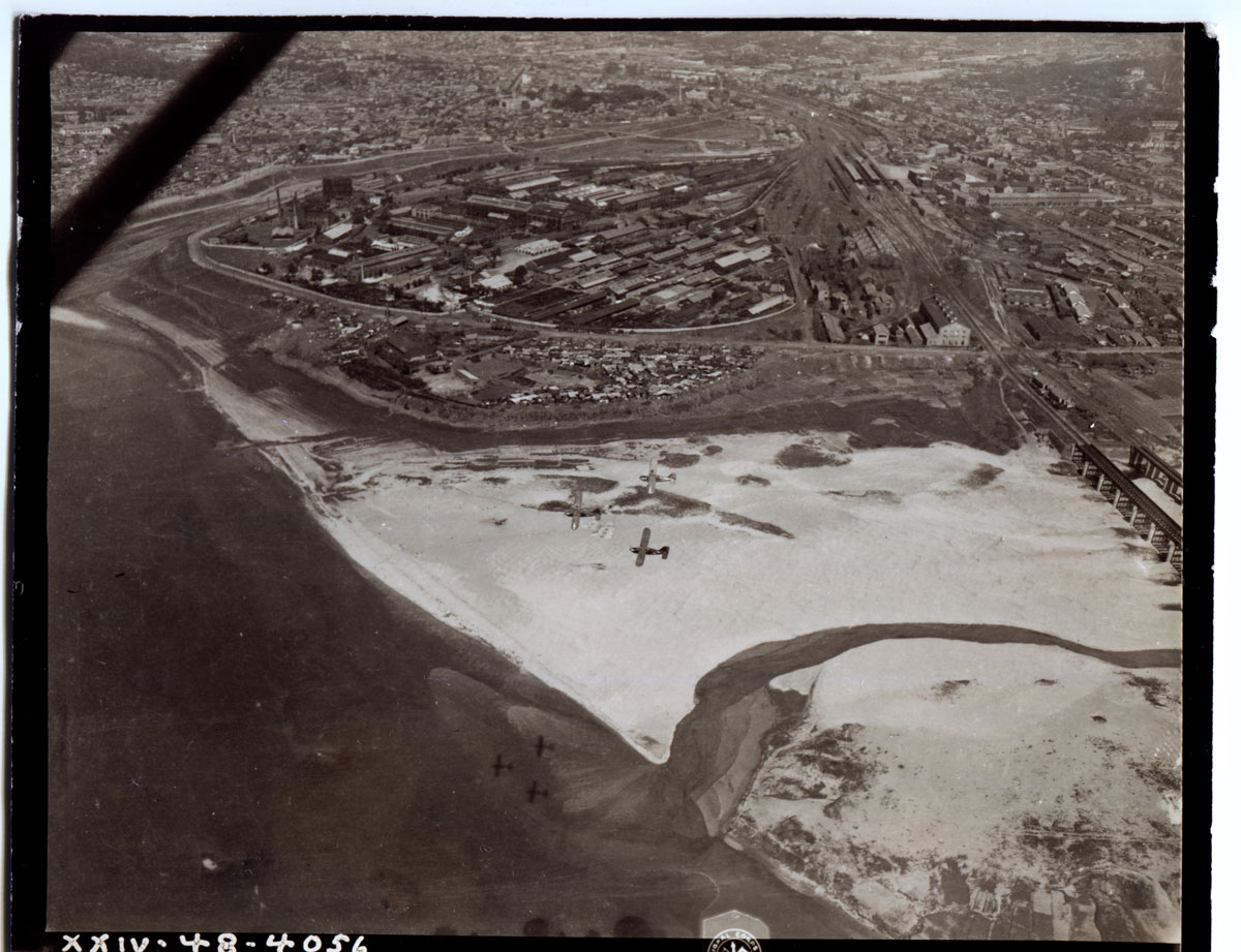 1948년 한강변 용산역 일대 항공사진